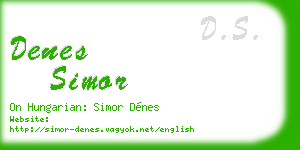 denes simor business card